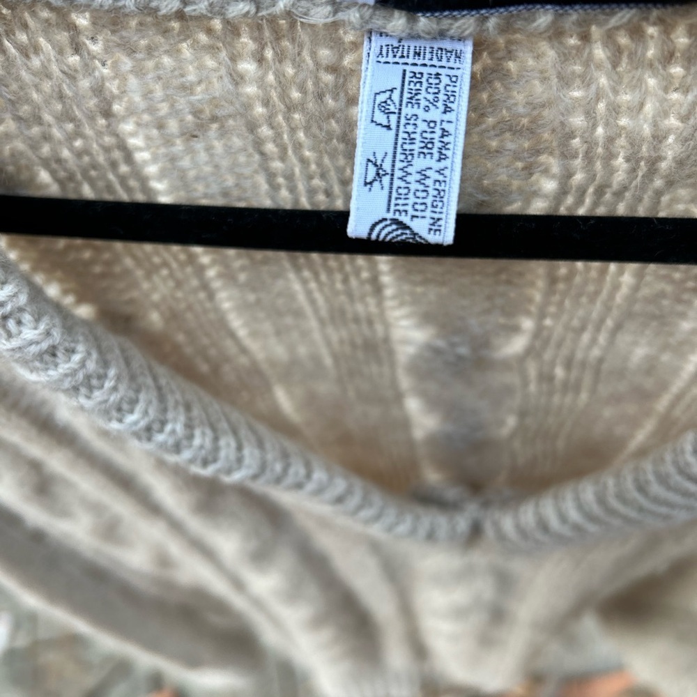 Vintage wool Men's Cream Sweater xl - Picture 8 of 10